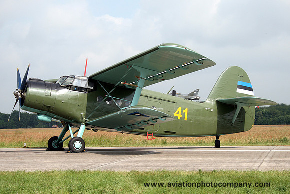 Estonian Air Force Antonov An-2 41 yellow at the Volkel Airshow (2013)