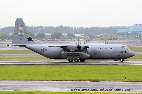USAF California ANG 115 AS Lockheed C-130J-30 Hercules 07-1468 at Prestwick (2013)