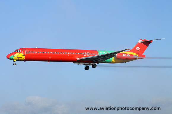 Danish Air Transport McDonnell Douglas MD-83 OY-RUE at Manchester (2016)