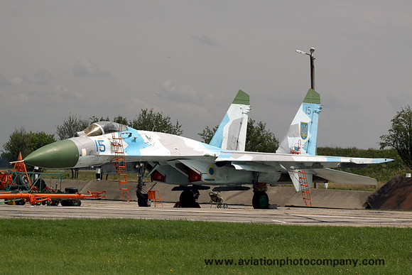 Ukranian Air Force Sukhoi Su-27 15 blue at Myrhorod AB (2011)