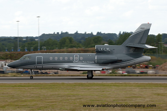 Dassault Falcon 50 LX-LXL at Luton (2015)