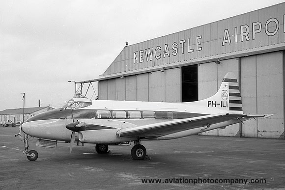 Philips Aviation Services De Havilland Dove PH-ILI at Newcastle