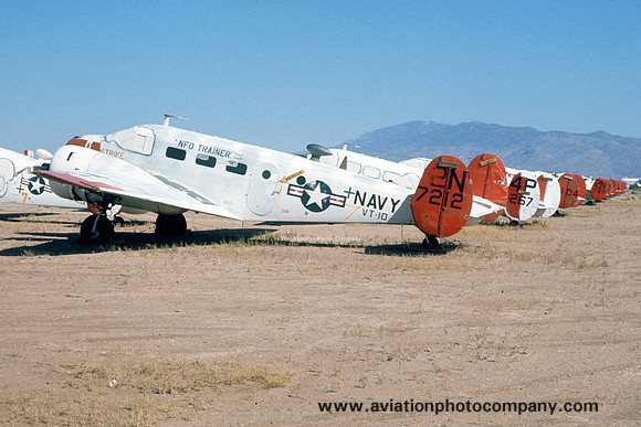 US Navy VT-10 Beech UC-45J 67212 stored at MASDC Davis Monthan (1975)