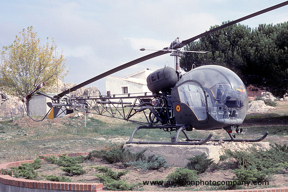 Spanish Army Bell 47G ET-102 displayed at Colmenor (1989)
