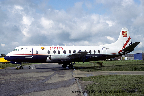 Jersey Vickers Viscount G-AOYL stored at Southend (1984)