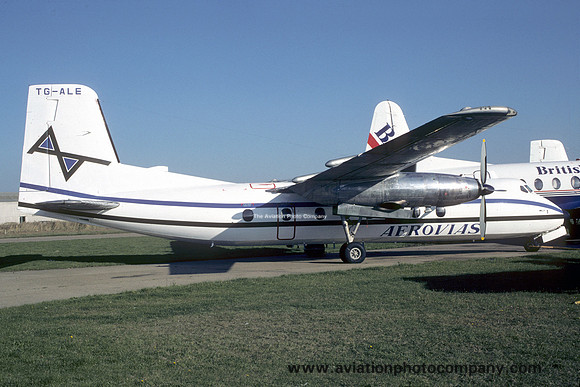 Aerovias Handley Page Herald TG-ALE stored at Southend (1984)
