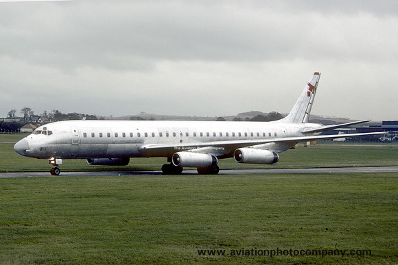 Douglas DC-8-62 N1808E at Prestwick (1983)