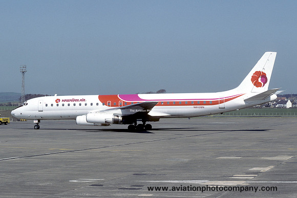 Hawaiian Air Douglas DC-8-62 N802BN at Prestwick (1984)