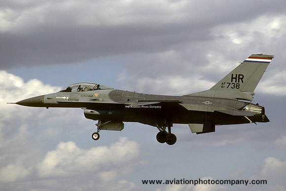 USAF 50 TFW General Dynamics F-16A Fighting Falcon 81-0738/HR (1986)