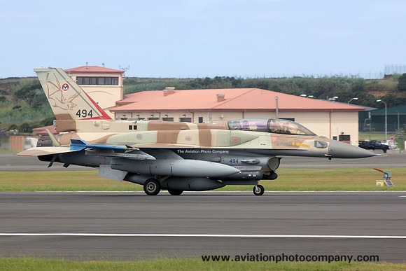Israeli Air Force 119 Squadron Lockheed F-16I Soufa 494 at Lajes (2016)