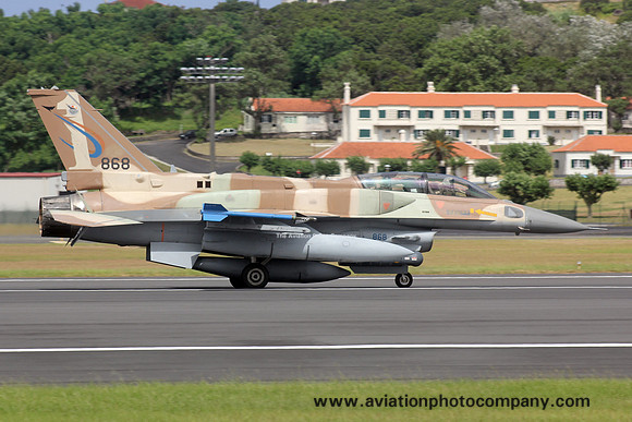 Israeli Air Force 201 Squadron Lockheed F-16I Soufa 868 at Lajes (2016)