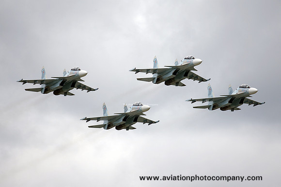 Russian Air Force Sukhoi Su-30SM flypast at Kubinka (2016)