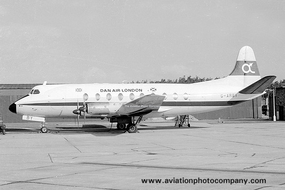 Dan Air London Vickers Viscount G-ARBY at RAF Lossiemouth (1977)