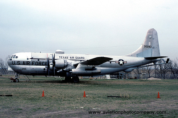 USAF Texas ANG Boeing KC-97L 53-0283 displayed at Carswell Field (1980)