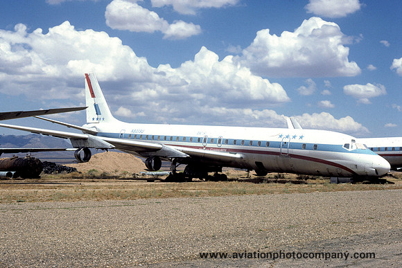 Ex United Airlines Douglas DC-8-21 N8019U at Kingman (1984)