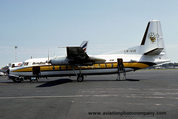 Busy Bee/SAS Fokker F-27-100 Friendship LN-SUE (1984)