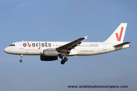 Everjets Airbus A320-200 CS-TKV at Manchester (2016)