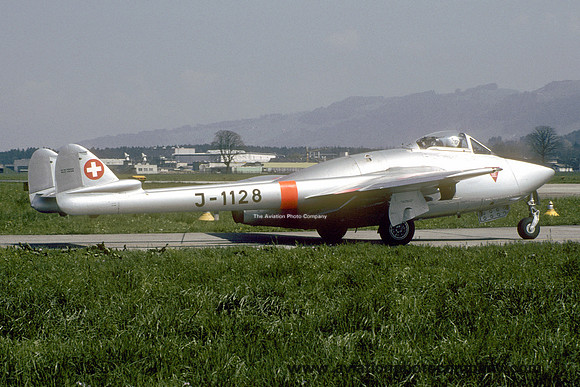 Swiss Air Force De Havilland Vampire FB.6 J-1128 (1988)