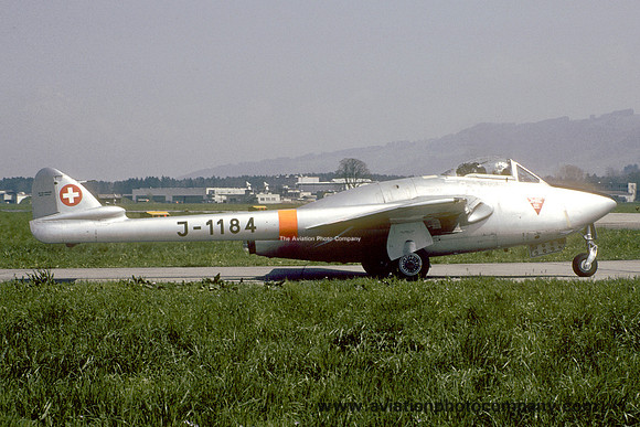 Swiss Air Force De Havilland Vampire FB.54 J-1184 (1988)