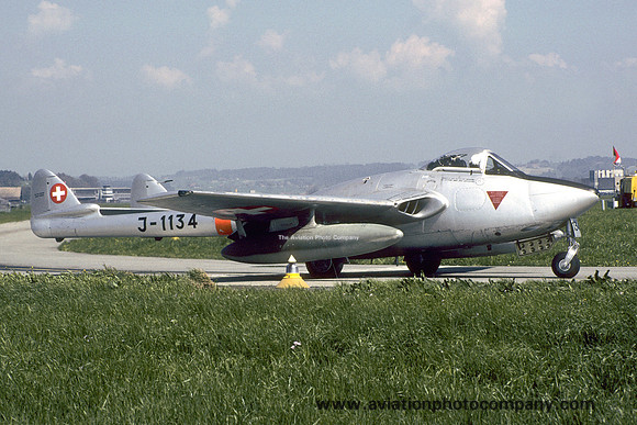 Swiss Air Force De Havilland Vampire FB.54 J-1134 (1988)
