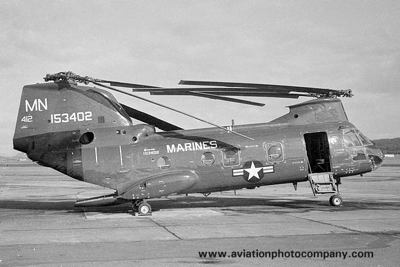 US Marines HMM-770 Vertol CH-46D Sea Knight 153402/MN-412 (1973)