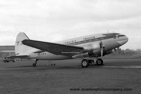 Transair Sweden Curtiss C-46A SE-CFA (1957)