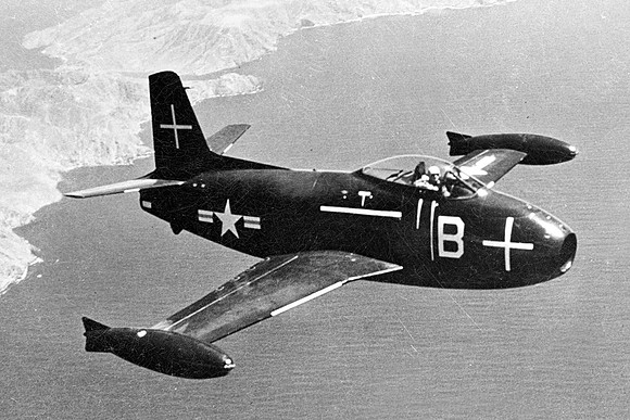 US Navy North American FJ-1 Fury Jet Fighter Air to Air