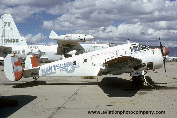 Ex US Navy Beech RC-47J Expeditor N75019 (1981)