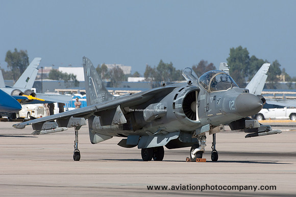 US Marines VMA-214 McDonnell Douglas AV-8B+ Harrier 165002/WE-12 at the Miramar Air Show (2016)