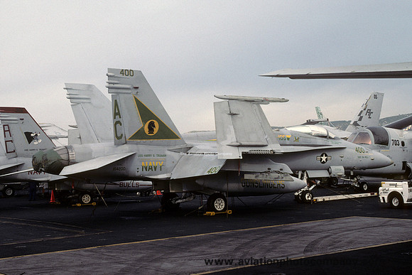 US Navy VFA-105 McDonnell Douglas F/A-18C Hornet 164200/AC-400 on board USS Harry S. Truman (2002)