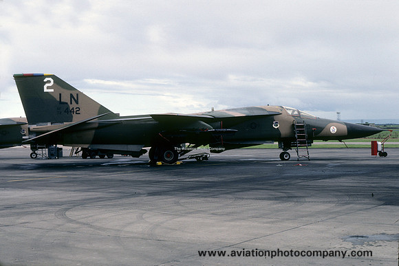 USAF 48 TFW General Dynamics F-111F Aardvark 72-1442/LN at RAF Lossiemouth (1981)