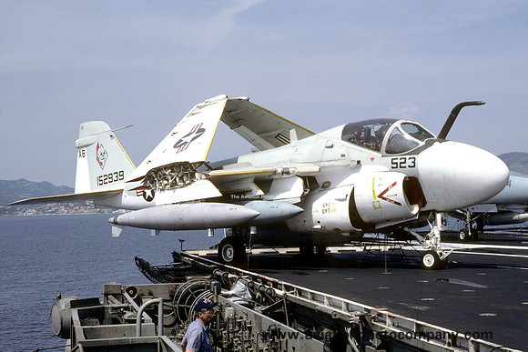 US Navy VA-34 Grumman KA-6D Intruder 152939/AB-523 on board USS Enterprise (1986)