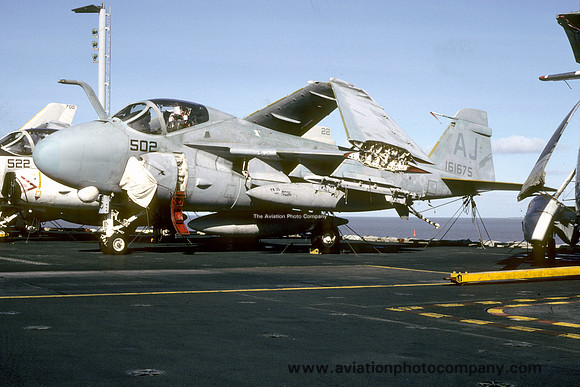 US Navy VA-35 Grumman A-6E Intruder 161675/AJ-502 on board USS Nimitz (1986)