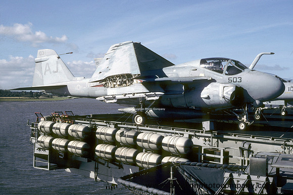 US Navy VA-35 Grumman A-6E Intruder 161676/AJ-503 on board USS Nimitz (1986)