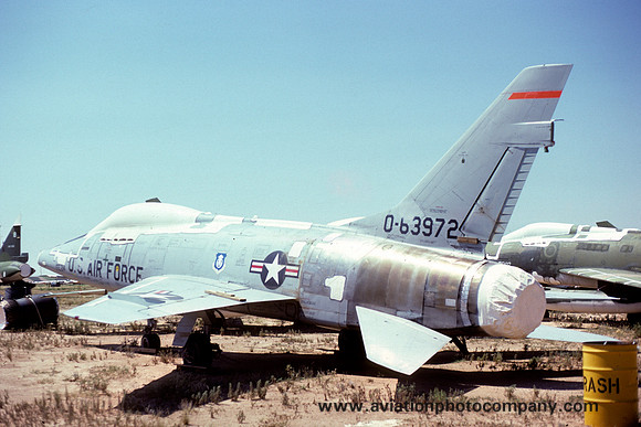 USAF North American F-100F Super Sabre 56-3972 at MASDC Davis Monthan (1974)