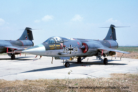 West German Air Force JBG32 Lockheed F-104G Starfighter 26+34 (1976)