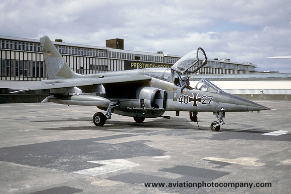 German Air Force JBG43 Dassault/Dornier Alpha Jet 40+27 at Prestwick (1990)