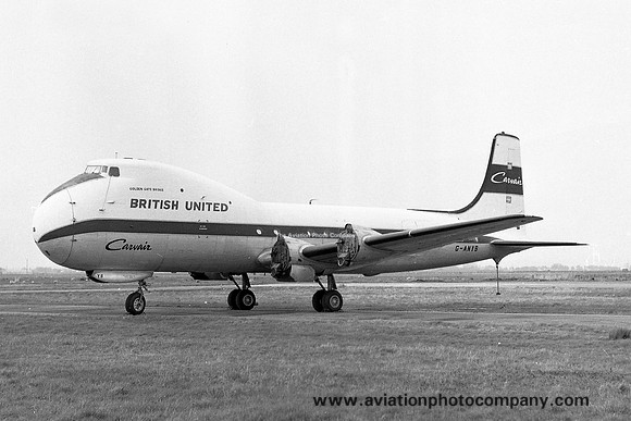 British United Aviaton Traders ATL-98 Carvair G-ANYB stored at Lydd (1967)