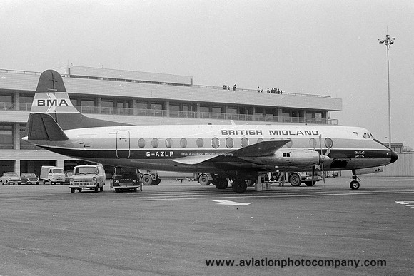 British Midland Vickers Viscount G-AZLP at Newcastle IAP (1972)