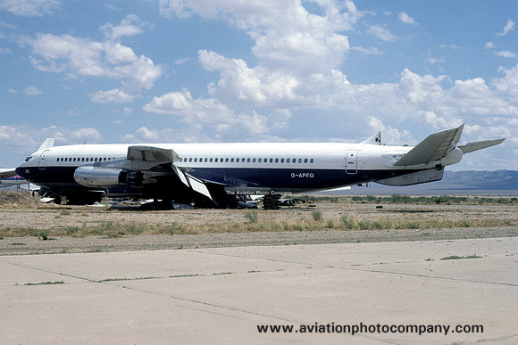 Ex British Airways Boeing 707-400 G-APFO stored at Kingman (1984)
