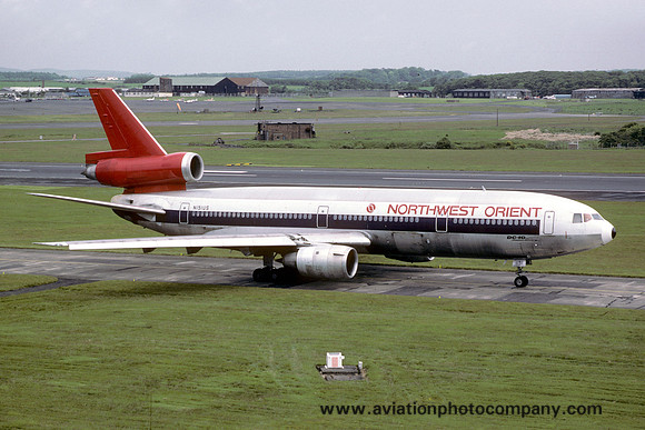 Northwest Orient Douglas DC-10-40 N151US at Prestwick (1987)