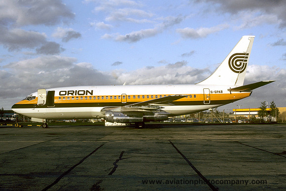 Orion Airways Boeing 737-200 G-GPAB at Luton (1984)
