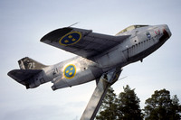 Swedish Air Force SAAB Tunnan S-29C 29929 displayed at Lulea (2005)
