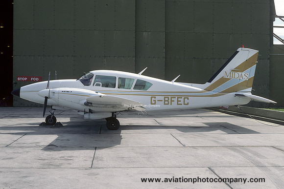 Midas Piper PA-23-250 Aztec F G-BFEC at RAF Lossiemouth (1984)