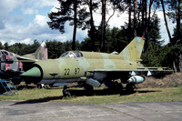 German Air force Mikoyan MiG-21M 22+87 displayed at Finow (1999)