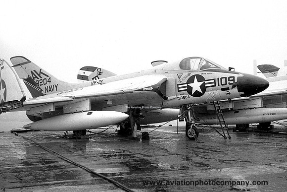 US Navy VF-13 Douglas F4D-1 Skyray 139204/AK-109 on USS Shangri La (1960)