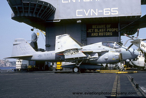 US Navy VA-95 Grumman A-6E Intruder 161690/NH-501 on board USS Enterprise (1986)