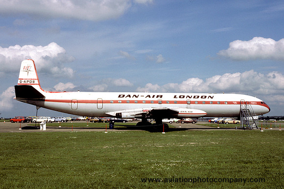 Dan Air London De Havilland Comet 4 G-APDB displayed at Duxford (1985)
