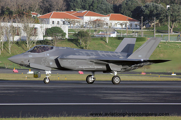 Israeli Air Force Lockheed F-35I Adir 901 on delivery at Lajes (2016)