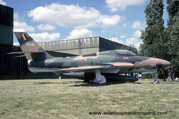 Belgian Air Force Republic RF-84F FR-32 displayed at Bierset (1990)